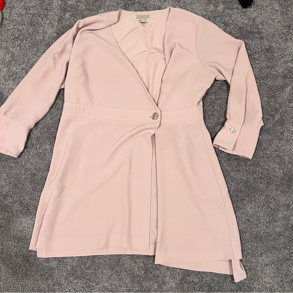 H&M Light Pink Long Sleeve Dress
